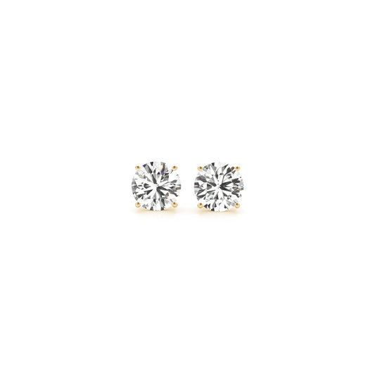 1 cttw Certified IGI Lab Grown Round Diamond Stud Earrings 14k Yellow Gold (G/VS2)